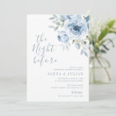 De avond voor het Blue Floral Repetitie Diner Kaart (Staand voorkant)