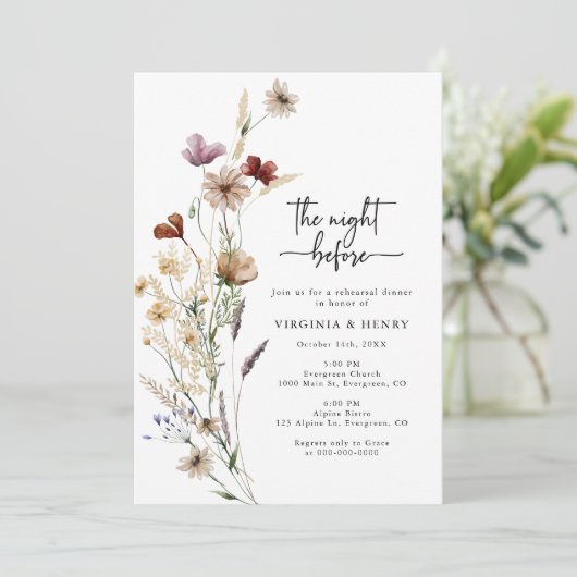 De avond voor het Boho repetitie diner Kaart (Staand voorkant)