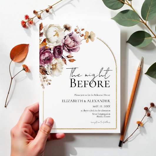 De avond voor het Bourgogne Floral repetitie diner Kaart