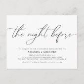 De avond voor het bruiloftsrepetitie diner briefkaart (Voorkant)