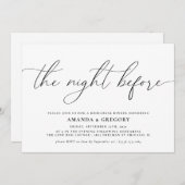 De avond voor het bruiloftsrepetitie diner kaart (Voorkant / Achterkant)