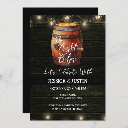 De avond voor het Casual repetitiediner Kaart (Voorkant / Achterkant)