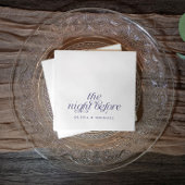 De avond voor het donkerblauwe repetitiediner servet