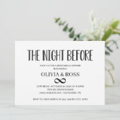 De avond voor het infinity repetitie diner kaart (Staand voorkant)