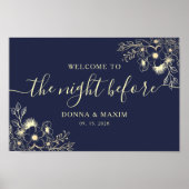 De avond voor het marineblauwe repetitiediner  poster (Voorkant)