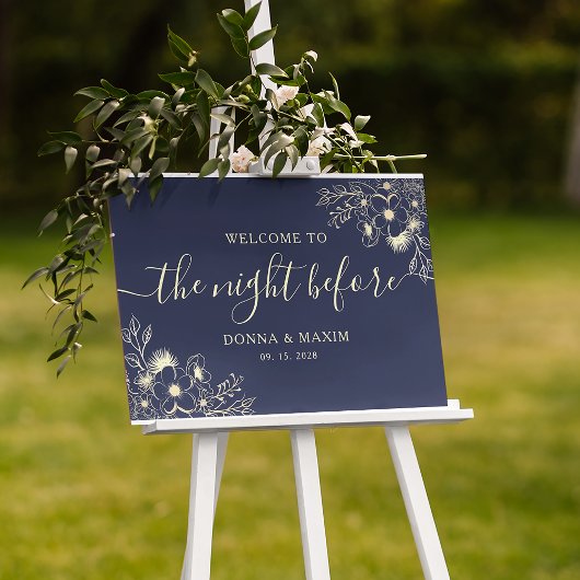 De avond voor het marineblauwe repetitiediner  poster