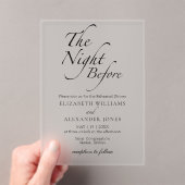 De avond voor het moderne script repetitie diner acryl uitnodigingen (Insitu (Draagbaar))