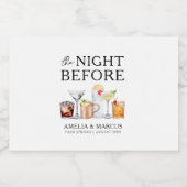 De avond voor het proefhuwelijksdiner likeurfles etiket (Enkel label)