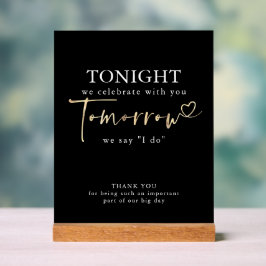 De avond voor het repetitiediner Black Modern Acryl Bord