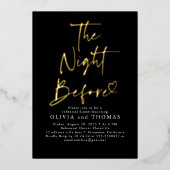De avond voor het repetitiediner Black Modern Folie Uitnodiging (Voorkant)