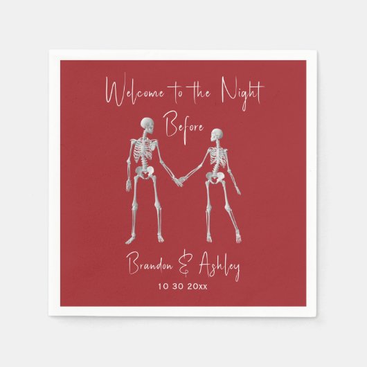 De avond voor het repetitiediner servetten rood (Voorkant)