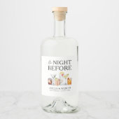 De avond voor het repetitiediner van het echtpaar likeurfles etiket (Voorkant)