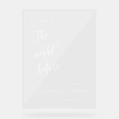 De avond voor het repetitief binnenwelkomstteken acryl bord (Voorkant)