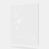 De avond voor het repetitief binnenwelkomstteken acryl bord (Hoek)