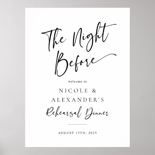 De avond voor het repetitief binnenwelkomstteken poster (Voorkant)