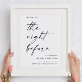 De avond voor het repetitief binnenwelkomstteken poster