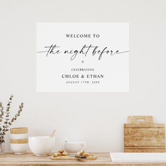 De avond voor het repetitief binnenwelkomstteken poster (Keuken)
