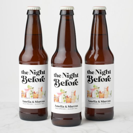 De avond voor het retro proefhuwelijksdiner bier etiket (Flessen)