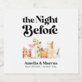 De avond voor het retro proefhuwelijksdiner bier etiket (Enkel label)