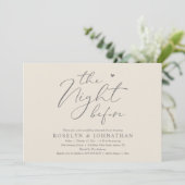 De avond voor het romantische bruiloft repetitie d kaart (Staand voorkant)