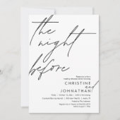 De avond voor het romantische bruiloft repetitie d kaart (Voorkant)