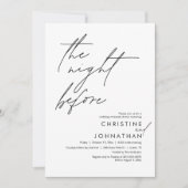 De avond voor het romantische bruiloft repetitie d kaart (Voorkant)