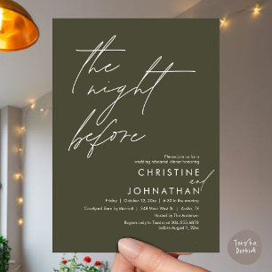 De avond voor het romantische bruiloft repetitie d kaart