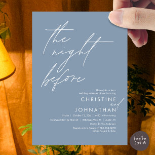 De avond voor het romantische bruiloft repetitie d kaart