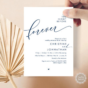 De avond voor het romantische bruiloft repetitie d kaart