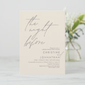 De avond voor het romantische bruiloft repetitie d kaart (Staand voorkant)