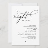 De avond voor het romantische bruiloft repetitie d kaart (Voorkant)