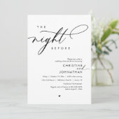 De avond voor het romantische bruiloft repetitie d kaart (Staand voorkant)