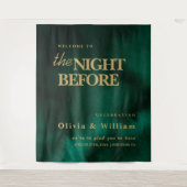 De avond voor het teken Emerald Green Gold achterg Wandkleed (Voorkant)