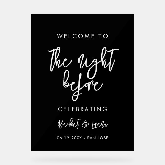 De avond voor het verwelkomen acryl bord (Voorkant)