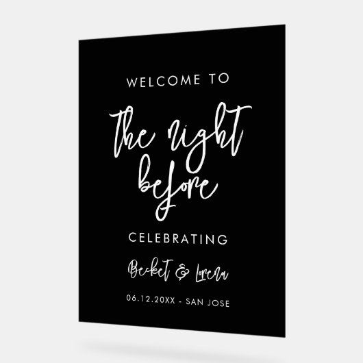 De avond voor het verwelkomen acryl bord (Hoek)