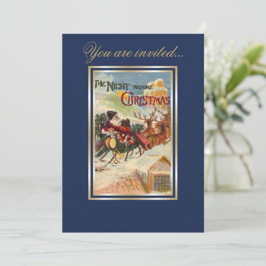 De avond voor Kerstmis Sinterklaas diner Kaart (Staand voorkant)