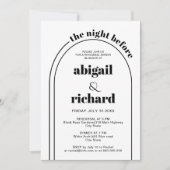 De avond voor maart bruiloft repetitie diner kaart (Voorkant)