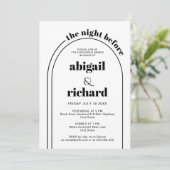 De avond voor maart bruiloft repetitie diner kaart (Staand voorkant)