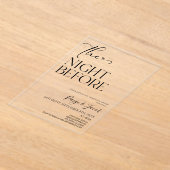 De avond voor minimale bruiloft repetitie diner acryl uitnodigingen (Laagn)