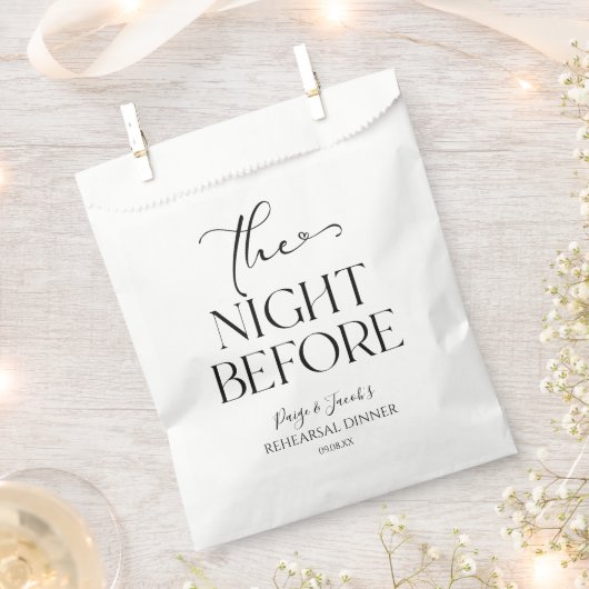 De avond voor minimale bruiloft repetitie diner bedankzakje (Geknipt)