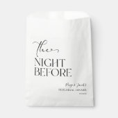 De avond voor minimale bruiloft repetitie diner bedankzakje (Voorkant)