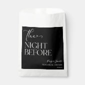 De avond voor minimale bruiloft repetitie diner bedankzakje (Voorkant)