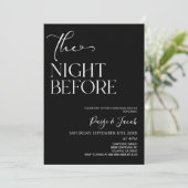 De avond voor minimale bruiloft repetitie diner kaart (Staand voorkant)