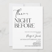 De avond voor minimale bruiloft repetitie diner kaart (Voorkant)