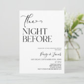 De avond voor minimale bruiloft repetitie diner kaart (Staand voorkant)