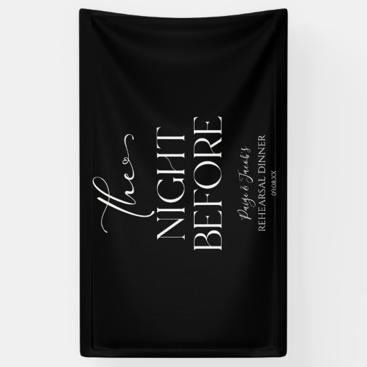 De avond voor minimale bruiloft repetitie diner spandoek (Verticaal)