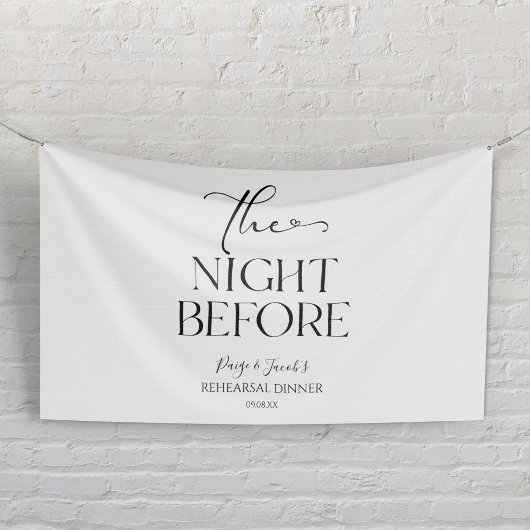 De avond voor minimale bruiloft repetitie diner spandoek