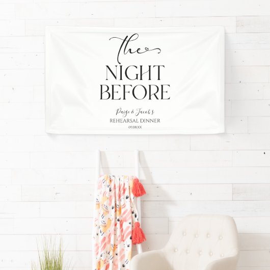 De avond voor minimale bruiloft repetitie diner spandoek (Insitu)