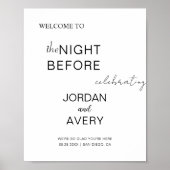 De avond voor ontvangst minimalistische repetitie  poster (Voorkant)