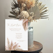 De avond voor Pampas bruiloft repetitie diner Kaart